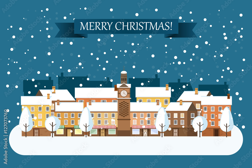 Winter Town Christmas Card
