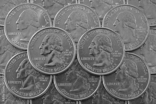 Φωτογραφία Pile of coins of USA