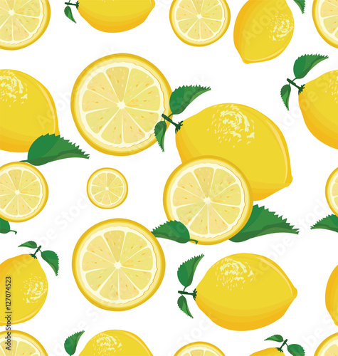 Seamless background with lemon