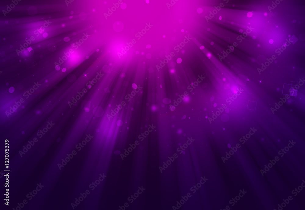 Obraz premium Dark puple glitter sparkles defocused rays lights bokeh radial abstract background/texture.