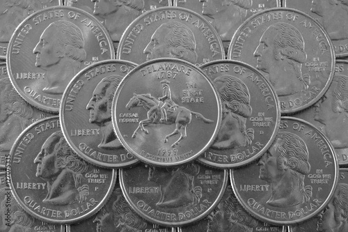 Φωτογραφία Pile of coins of USA