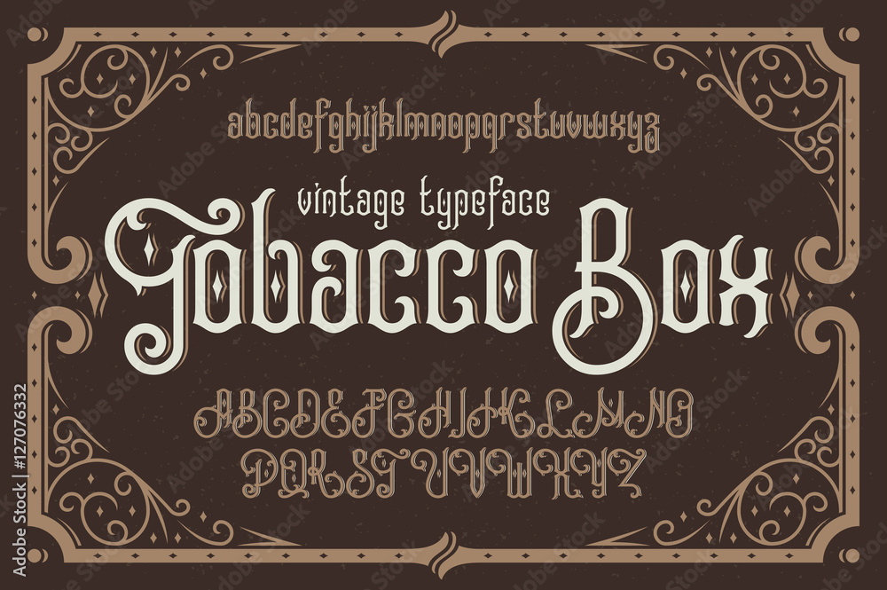 Vintage vector typeface named 