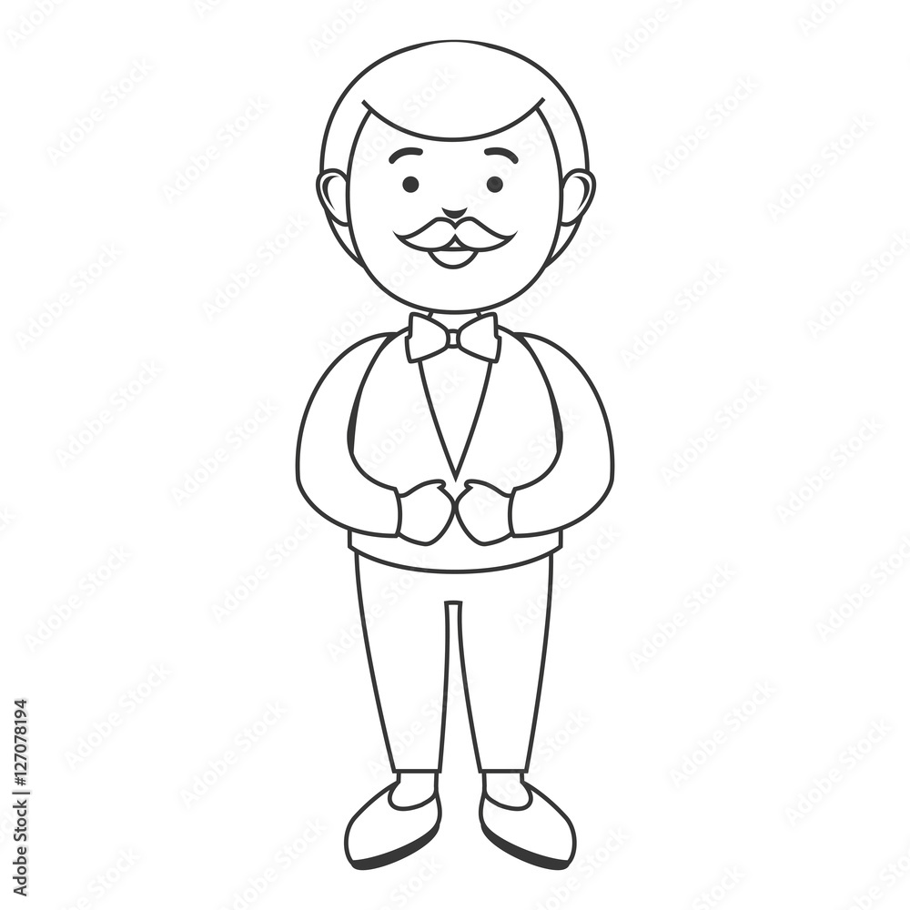 husband character with married suit vector illustration design