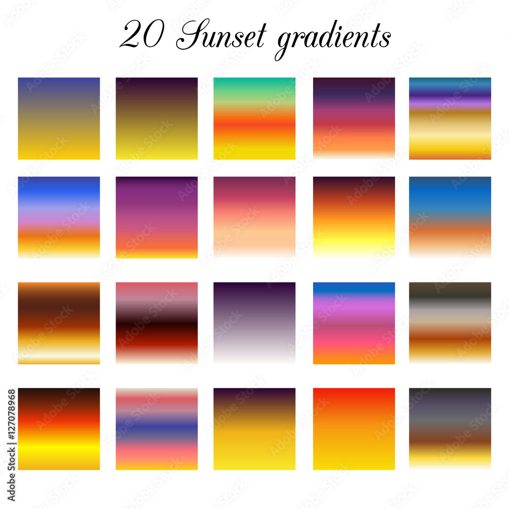 sky gradient background - sunset color collection swatches