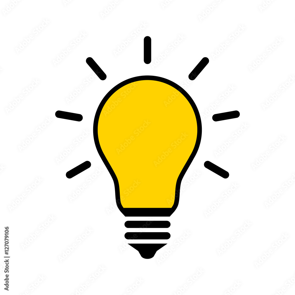 Lightbulb icon on white background Lightbulb icon on white background