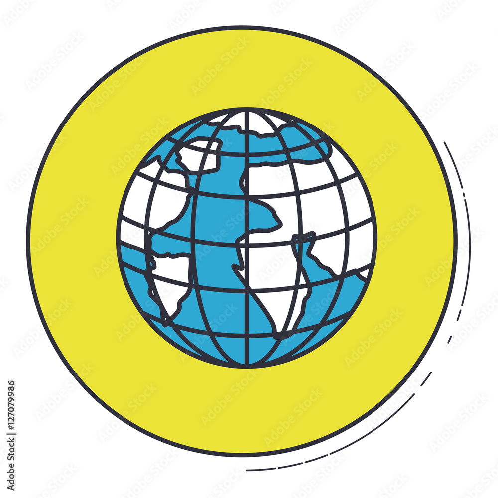 Planet sphere icon. Earth world map and cartography theme. Isolated design. Vector illustration Planet sphere icon. Earth world map and cartography theme. Isolated design. Vector illustration