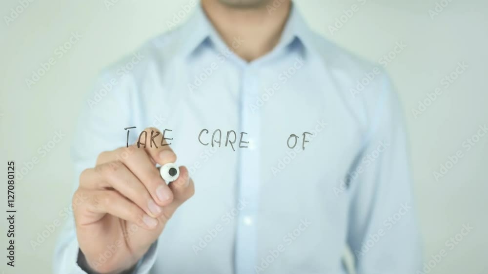 Take Care of Business, Man Writing on Screen