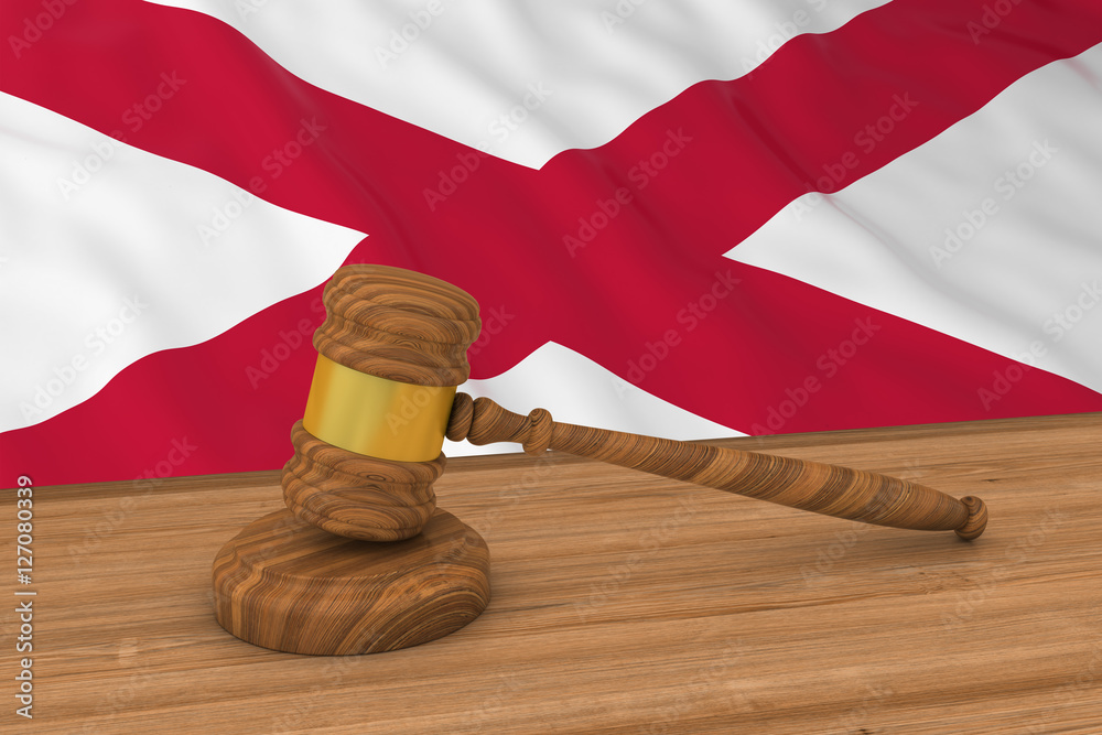 Northern Irish Law Concept Flag of Northern Ireland Behind Judge's