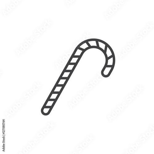Fototapeta Naklejka Na Ścianę i Meble -  Candy cane line icon, peppermint stick outline vector sign, linear pictogram isolated on white. logo illustration