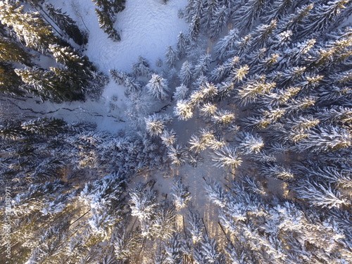 Winter landscape aerial