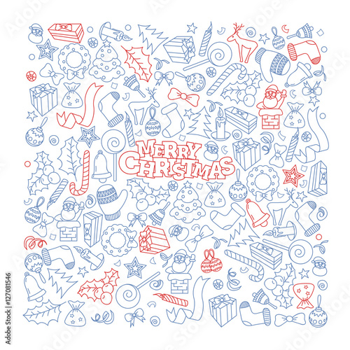 Merry Christmas doodle set