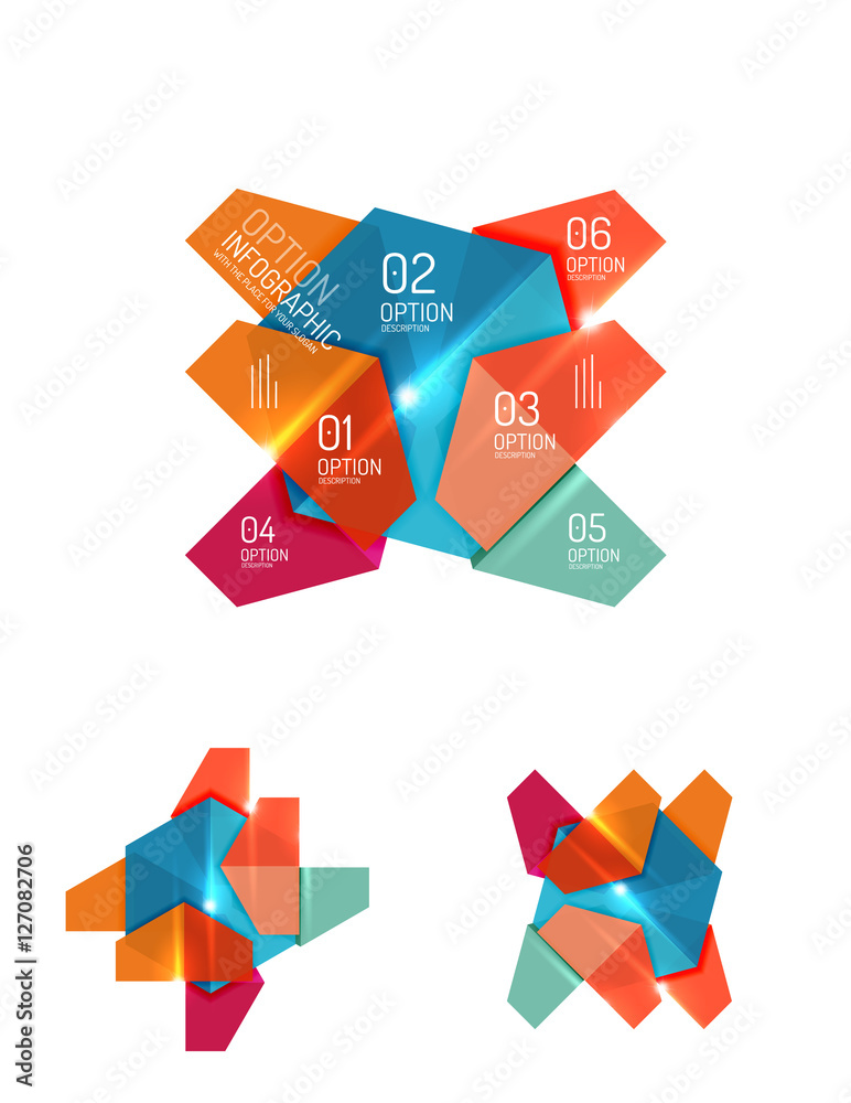 Abstract paper geometric infographic templates Abstract paper geometric infographic templates