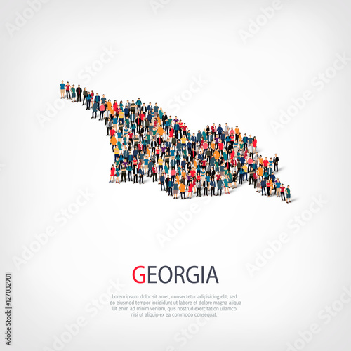 people map country Georgia vector