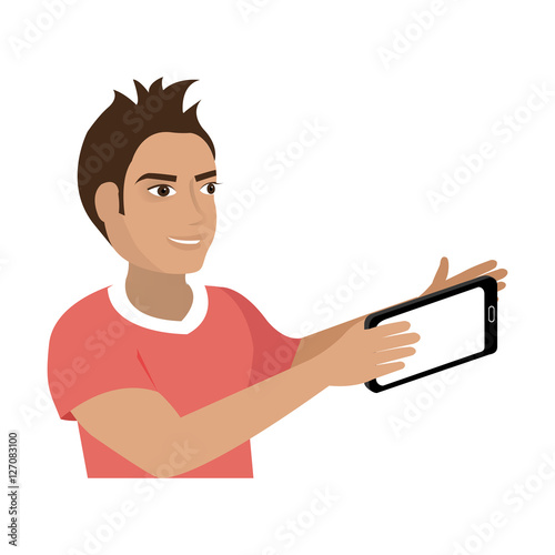 selfie photographic concept icon vector illustration design