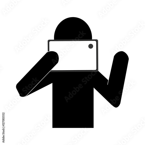 selfie photographic concept icon vector illustration design