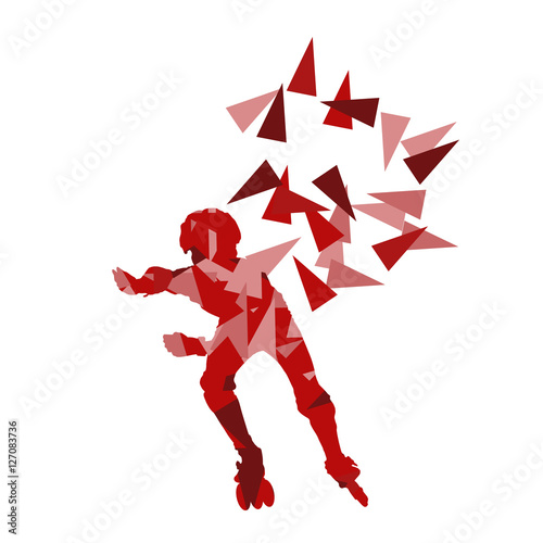 In line skating vector background abstract illustration made wit