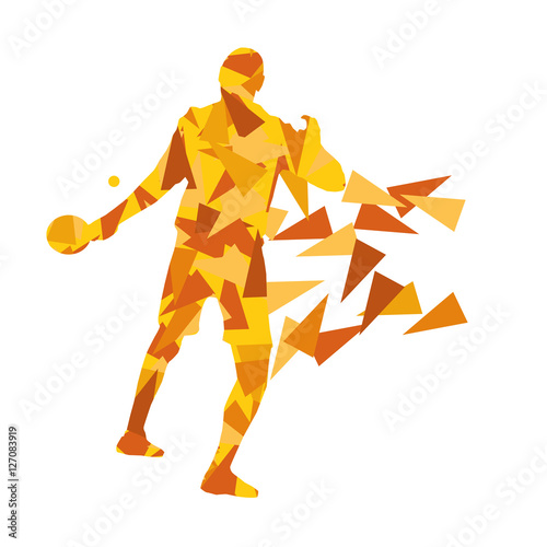 Table tennis player ping pong abstract vector background illustr