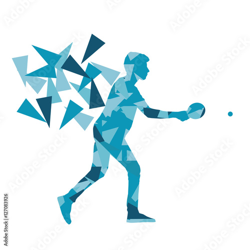 Table tennis player ping pong abstract vector background illustr