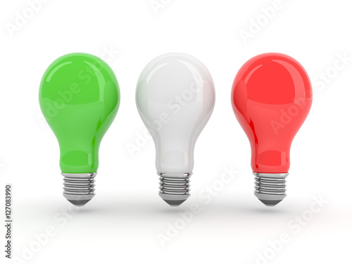 Italian lightbulbs isolated on white background