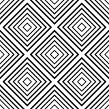 Black and white linear rhombus checkered seamless pattern. Geometric background with linear squares. Basic modern background for design website cards wrapping paper. Vector illustration.