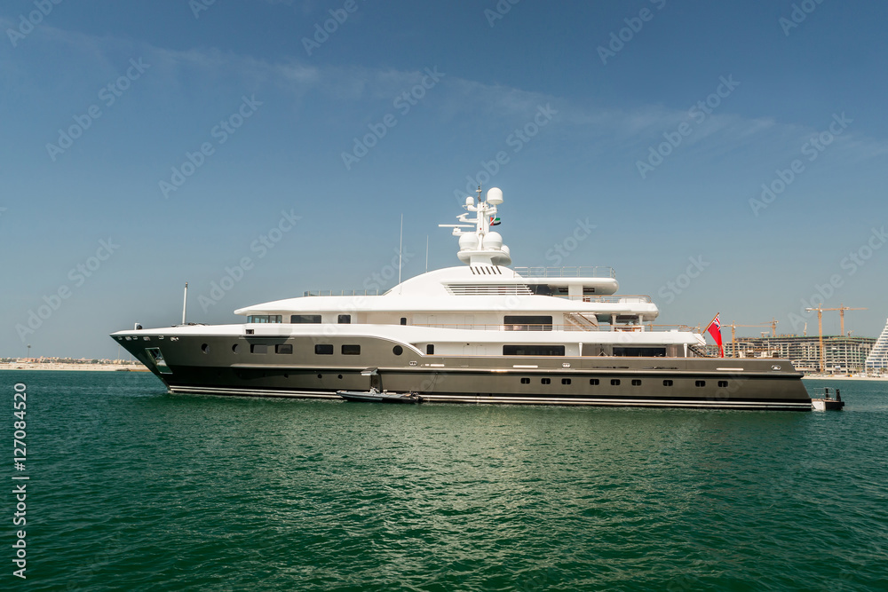 Luxury yacht in of Dubai, Unidet Arab Emirates.