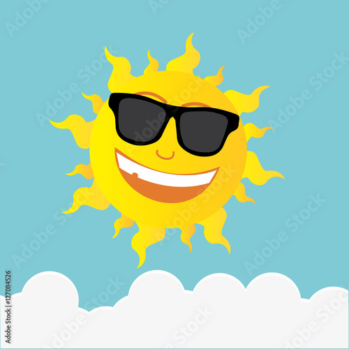 Vector cloud and sunny