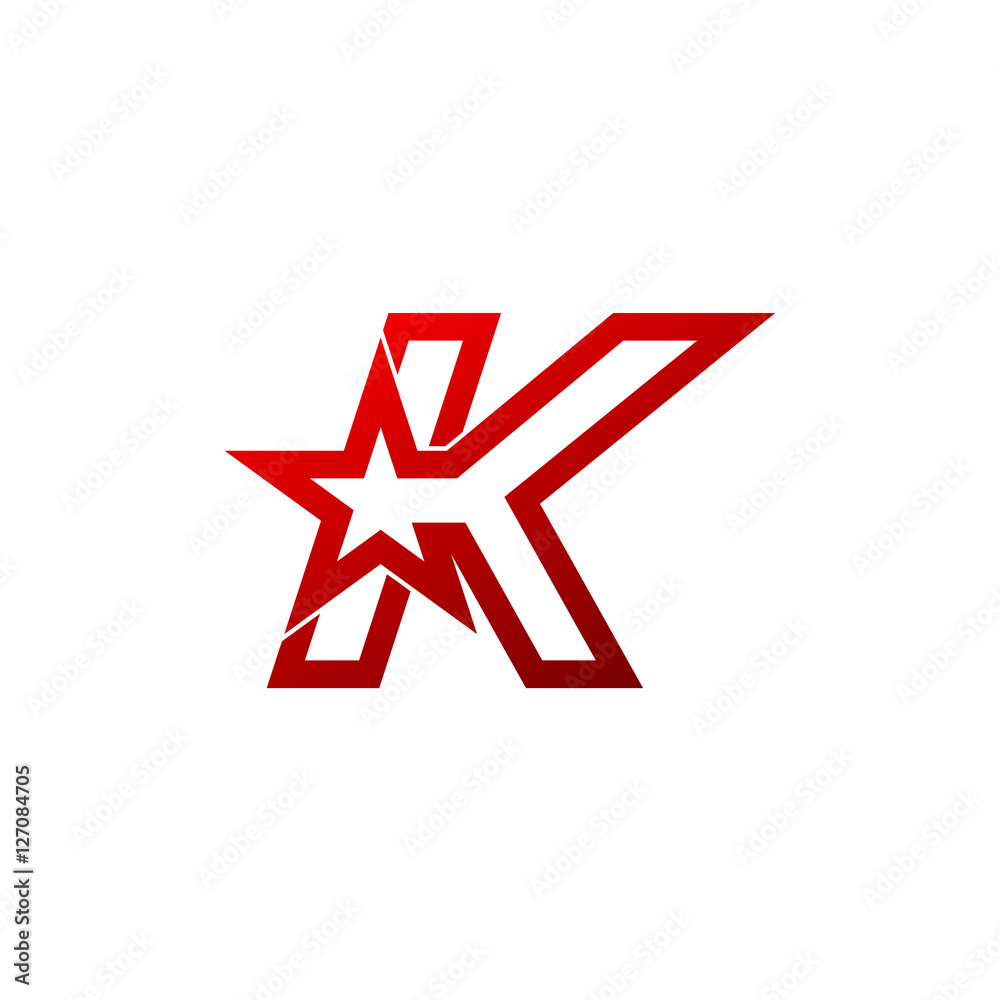 Letter K logo,Red star sign Branding Identity Corporate unusual logo design template Letter K logo,Red star sign Branding Identity Corporate unusual logo design template