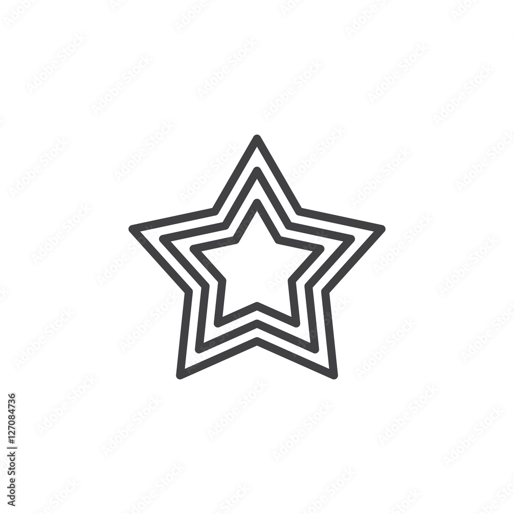 Star line icon, outline vector sign, linear pictogram isolated on white. logo illustration Star line icon, outline vector sign, linear pictogram isolated on white. logo illustration