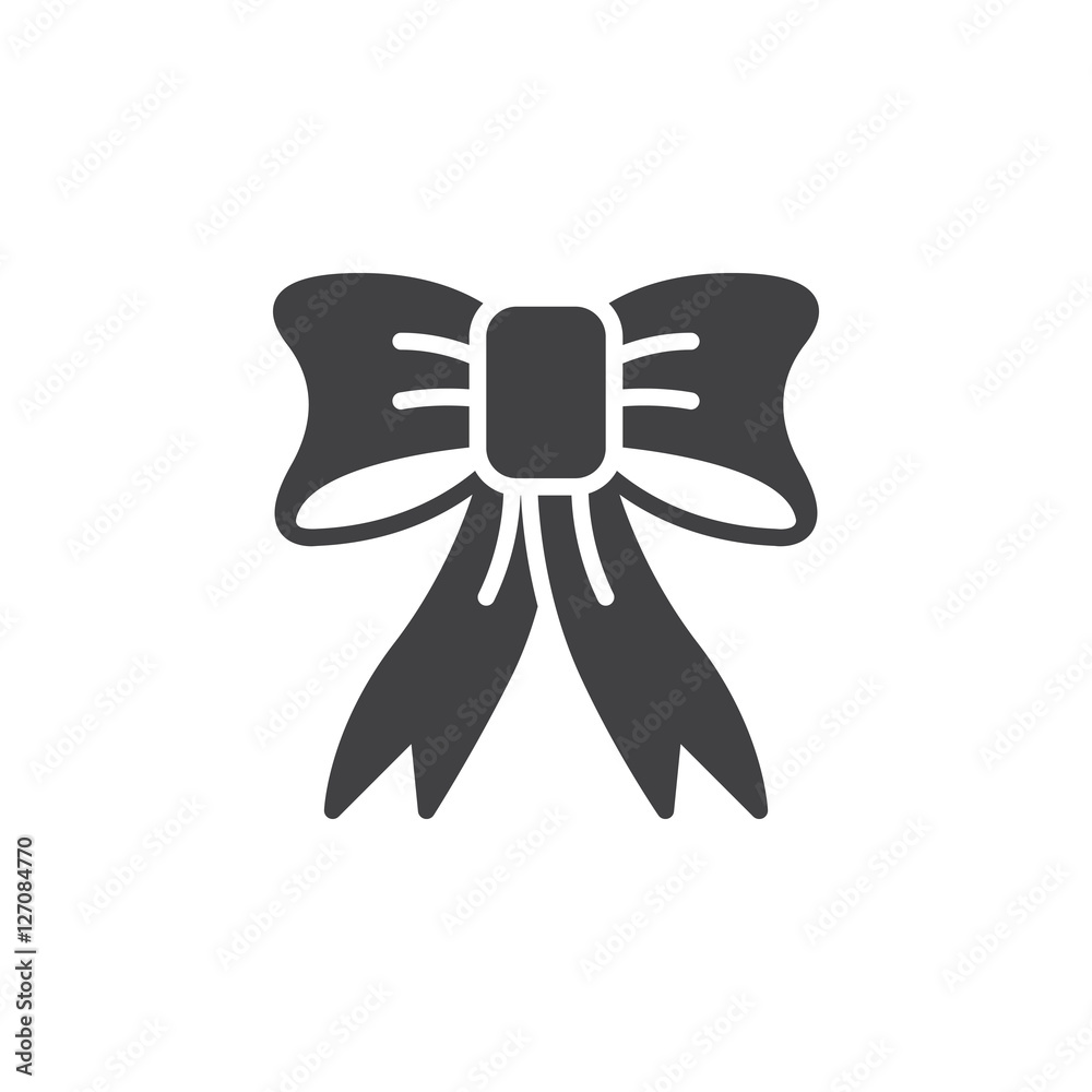Christmas Bow icon vector, filled flat sign, solid pictogram isolated on white, logo illustration Christmas Bow icon vector, filled flat sign, solid pictogram isolated on white, logo illustration