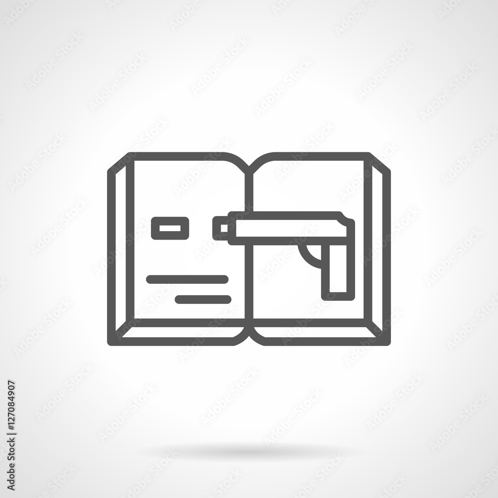 Spy novel simple line vector icon Spy novel simple line vector icon