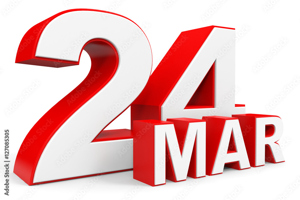 March 24. 3d text on white background. Stock Illustration | Adobe Stock