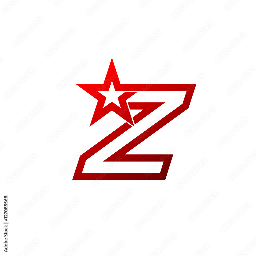 Letter Z logo,Red star sign Branding Identity Corporate unusual logo design template Letter Z logo,Red star sign Branding Identity Corporate unusual logo design template