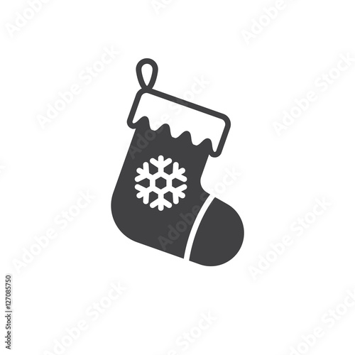 Christmas stocking icon vector, filled flat sign, solid pictogram isolated on white, logo illustration