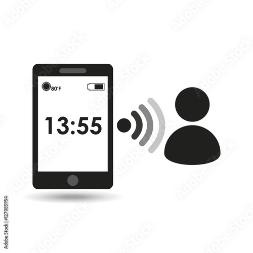 smartphone display character connection media design vector illustration