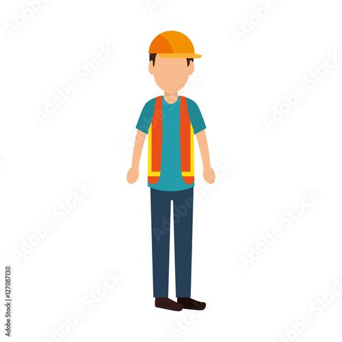 builder constructor character icon vector illustration design