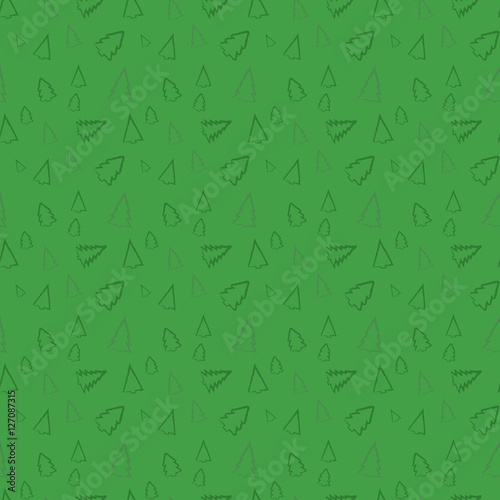 Seamless pattern with pine tree. Christmas trees. Vector background.