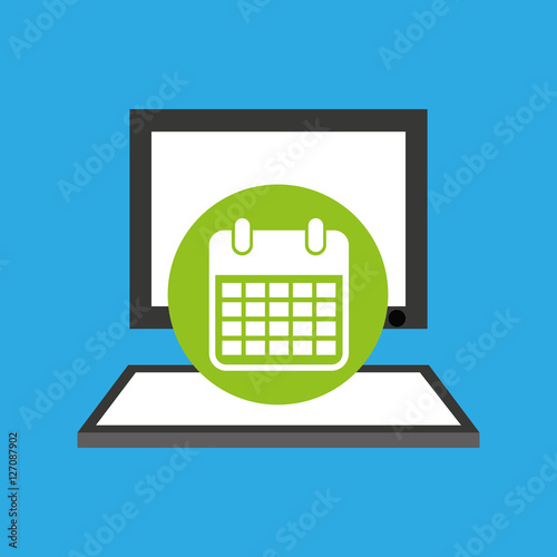 pc device network calendar media icon vector illustration eps 10