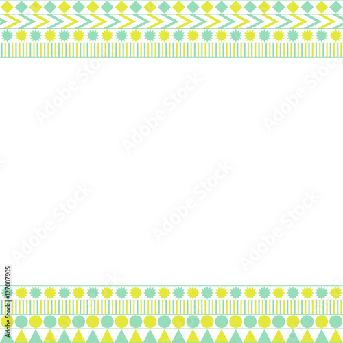Colorful folk frame. Vector illustration.