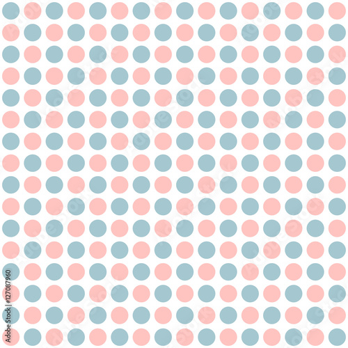 Seamless pink and blue cirles pattern. Vector illustration.