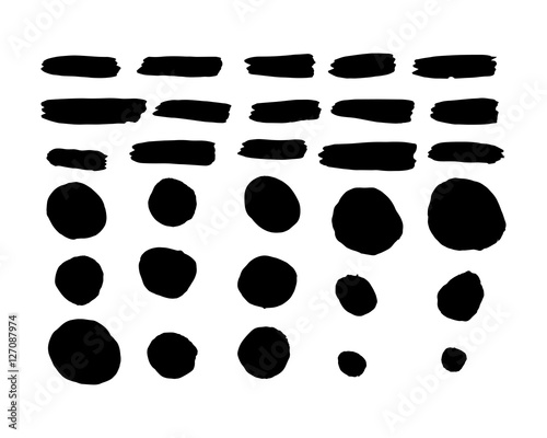 Hand painted elements. Vector illustration.