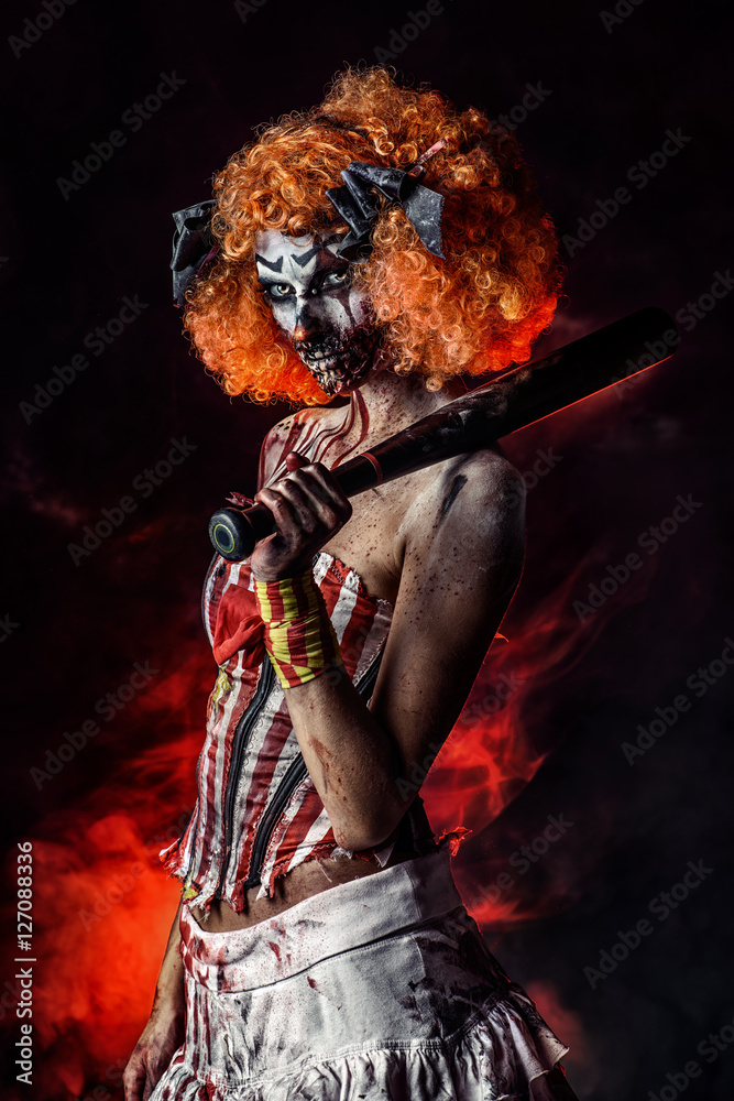 Fototapeta premium red haired clown