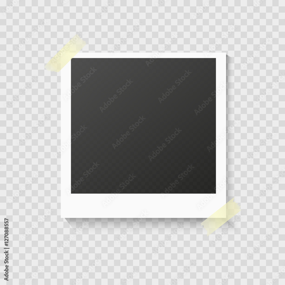 Realistic photo frame on sticky tape template Vector Image