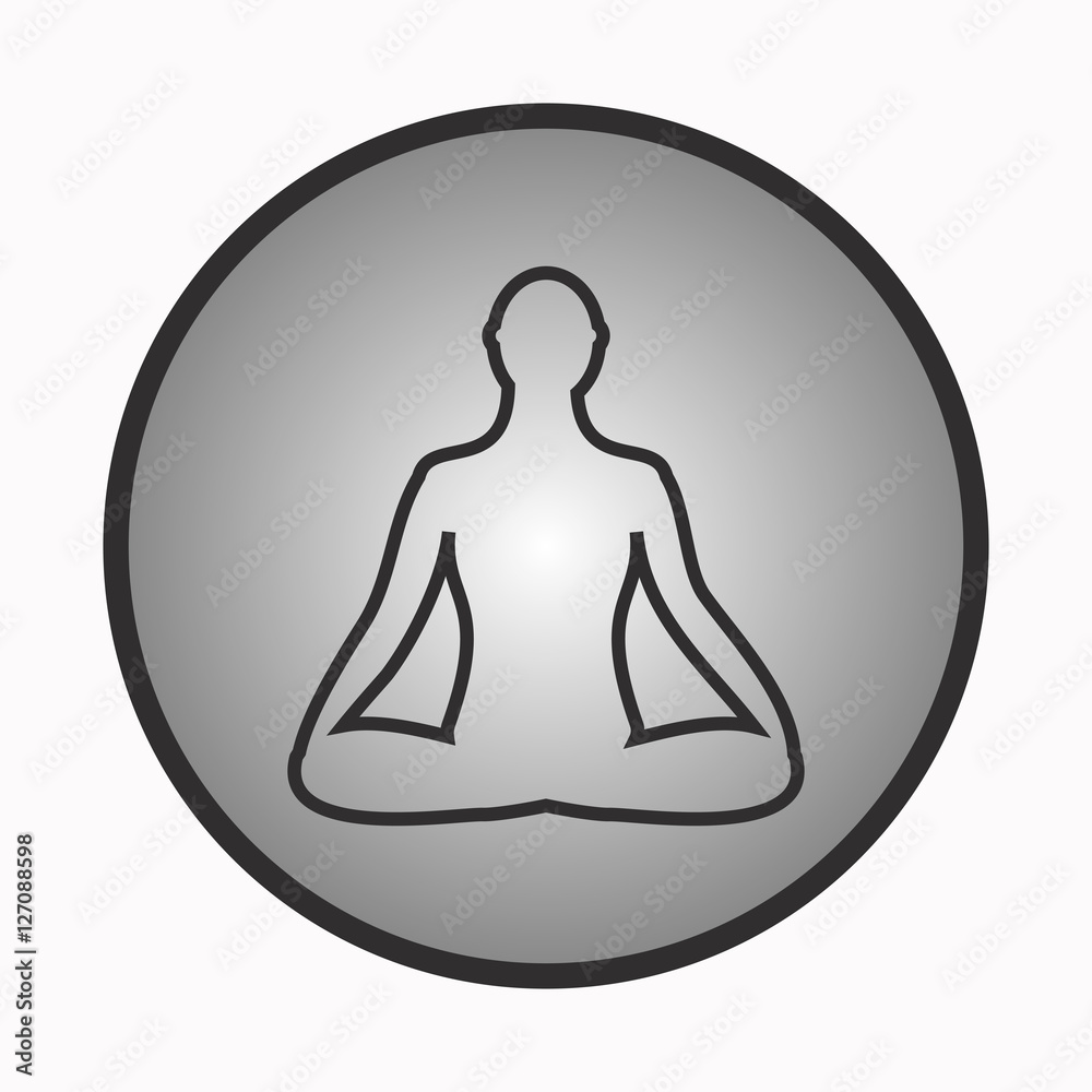 Meditation icon. human meditating in lotus pose. Meditation icon. human meditating in lotus pose.