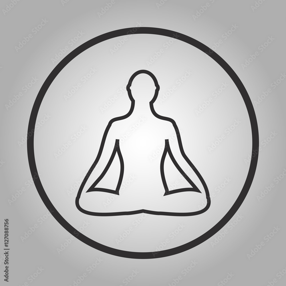 Meditation icon. human meditating in lotus pose. Meditation icon. human meditating in lotus pose.