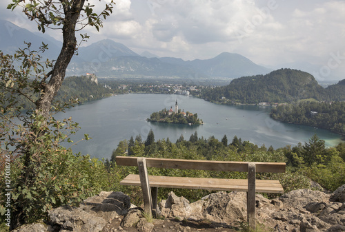 Lake Bled view from above in Slovenia