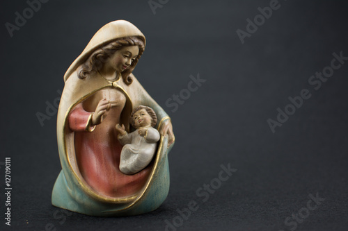 Fototapeta krippenfiguren maria mit dem christkind
