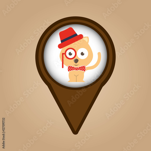 cat cute hispter vintage icon vector illustration eps 10