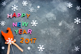 Happy New Year 2017 background top view