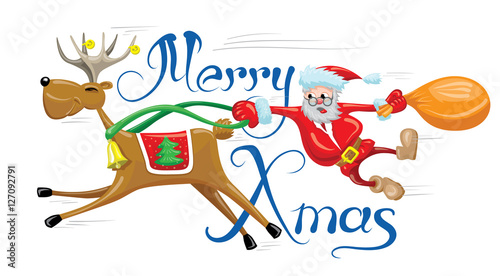 Santa with reindeer