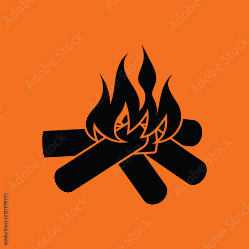 Camping fire  icon